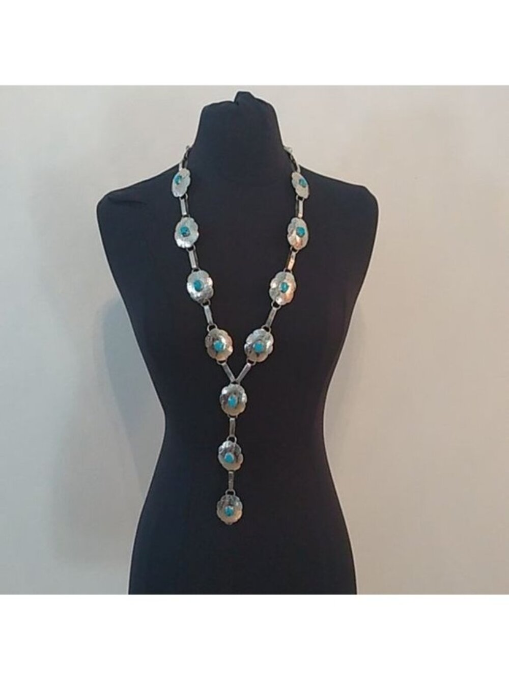 Vintage Sterling Silver Turquoise Concho Belt STERMEX 39" - Picture 9 of 10